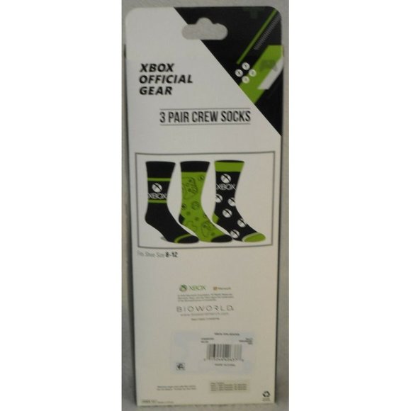 XBOX Socks 3 Pair Pack Official Gear Men's Shoe Size 8 to 12 Microsoft - Picture 3 of 3